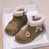 Nuevas Botas de Nieve para Niñas 2026 con Forro Polar Adicional y Espesor, Botas Cortas Antideslizantes de Suela Suave para Niños, Zapatos de Algodón Cálidos para Otoño e Invierno
