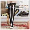 Medias de Halloween Resurrección Calavera Cruz Hasta la Rodilla Accesorios de Disfraz de Monja Estilo Oscuro Chicas Calcetines Hasta la Rodilla
