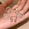 Anillo Abierto Redondo de Resina Plegada, Moderno y Versátil, Popular en Xiaohongshu, Anillo para Dedo Índice, Joyería de Gama Alta Nicho para Mujeres