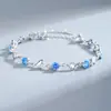 Pulseira Oceano Coração Transfronteiriça para Mulheres, Estilo Coreano e Japonês, Luxo Leve, Design de Nicho, Presente para Melhor Amiga, Zircônia em Forma de Coração, Acessório Elegante