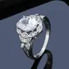 Anillo de Mujer Flor de Mariposa Deseo Tendencia de Moda Anillo de Princesa Atmosférico Anillo de Cobre Incrustado de Diamantes Joyería Transfronteriza