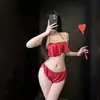 Chao Mu Hogar Diversión Encaje qqny corte dividido lencería sexy deseo puro suspensor pijamas seductores