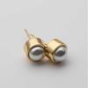 Brincos de tarraxa em prata 925 Tartelete de ovo com pérola elegante banhados a ouro design versátil brincos de prata esterlina da moda para homens e mulheres