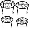 Soporte para Plantas Maceta Interior Exterior Metal Resistente al Óxido Hierro Contenedor de Jardín Estante Redondo para Macetas Uso Especial en Balcón