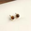 Pendientes de Zirconia de Moda de Nicho, Conjunto de Joyería de Cadena para Clavícula con Piedra Ojo de Tigre de Estilo de Lujo Accesible, Pendientes de Gama Alta de Moda y Versátiles