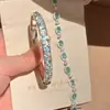 ¡Pulsera apilada de diamantes de colores! Pulsera de calabaza con circonita chapada en oro real, joyería de diseño niche estilo ins coreano para mujer