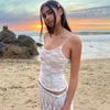 Camisole de Renda Transparente Estilo Ins Europeu e Americano 2026 Novo Verão Feminino Slim-Fit Moda Regata Atacado