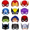 Máscara de Fiesta de Cumpleaños Temática de Superhéroes Accesorios para Fotos Máscara de Baile de Máscaras Media Cara de Héroe Máscara de Papel DIY