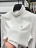 Capa base térmica de cuello alto para hombre, Otoño e Invierno, Engrosada, Cálida, Doble cara de forro polar, Sudadera interior, Doble cuello, Camiseta de manga larga para hombre