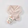 Cachecol Infantil de Pelúcia para Meninas Meninos Estilo Coreano para Crianças Pequenas Bebês Cachecol Quente de Pelúcia Moda Outono Inverno