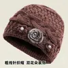 Gorros de Invierno para Personas de Mediana Edad y Mayores, Gorros de Moda para Madres, Gorros de Punto Gruesos de Terciopelo Cálidos, Gorros de Lana de Invierno para Abuelas