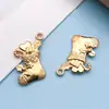 Colgante Mixto de Aleación de Zinc para Joyería DIY - Nieve de Oro 21 Quilates, Muñeco de Nieve, Alce, Copo de Nieve, Bastón de Caramelo, Campana