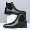 Comércio Exterior 2026 Outono/Inverno Novos Sapatos Casuais Masculinos Moda Estilo Coreano Couro de Cano Alto Botas de Couro Masculinas Transfronteiriças Tamanho Grande Slip-On