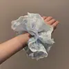 Goma para el pelo de encaje de perlas suave estilo coreano de doble capa para mujer, versátil para coletas y moños de uso diario