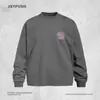 Camiseta de manga larga con estampado de letras de estilo urbano americano para hombre, corte holgado, algodón puro, sudadera moderna, top de cuello redondo para primavera y otoño