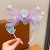 Diadema nueva de lentejuelas para niños, pasador de hilo de concha para niña, accesorios para el cabello para fotos de cumpleaños de la pequeña princesa, diadema de lazo