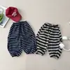 2026 Pantalones Jogger Rayados Sueltos Nuevos de Otoño para Niños Niños Dibujos Animados Elegantes Pantalones Largos para Bebé Pantalones de Chándal Ropa para Niños