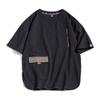 Camiseta de manga corta japonesa para hombre, de verano, fina, de talla grande, holgada, de marca de moda, de lino, de media manga, para estudiantes.