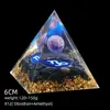 Transfronterizo 6cm Cristal Natural Letra Dorada Adorno Decorativo de Escritorio para el Hogar Pirámide de Resina para Chakra Yoga Meditación
