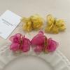 Brincos de Flor de Renda Doces Elegantes Moda High-end Girly Brincos Exagerados Joias Explosivas de Celebridade da Internet