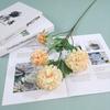 Simulación Crisantemo de Bola de 4 Cabezas Lugar de Boda Fila de Flores Sala de Estar Floristería de Alto Nivel Decoración Colocación Escenario Camino de Boda Flor