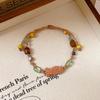 Pulsera colorida de cuentas multicapa apiladas, ligera, de lujo, de alta gama, elegante, de estilo étnico, de moda, joyería