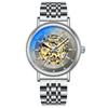 Reloj de Moda Fenglang Reloj Mecánico Automático para Hombre Resistente al Agua Correa Completa de Acero Hueco Reloj de Pulsera Luminoso 18090-4