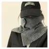 Chal de punto de cuello alto abotonado estilo coreano para mujer, prenda de abrigo de invierno, bufanda tejida cálida, protector de cuello, chal tipo cuello falso