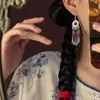 Nuevos Pendientes Étnicos de Estilo Chino con Encanto Exótico, Elegancia Clásica Artística Vintage, Diseño Hueco, Pendientes de Borla a la Moda
