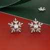 Pendientes de plata de ley S925 con diseño de alce, copo de nieve, astas pequeñas, elegantes y frescos, para mujer.