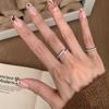 Anillo de Circonita Escalada de Moda Transfronteriza Francesa para Mujer, Anillo de Temperamento Nicho de Lujo Ligero, Apertura Versátil, Accesorios Ajustables