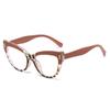 Remaches Ojo de Gato Panda Blanco y Negro Espejo Plano Nuevo Marco de Gafas Europeo y Americano Marco de Gafas con Filtro de Luz Azul Gafas Retro