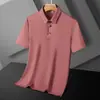 Camisa Polo de Seda Helada para Hombre Verano 2024 Camisa Polo Laminada sin Costuras Calidad Dos Piezas Solapa de Nylon de Seda Helada para Hombre