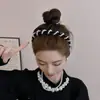Diadema Ondulada de Gama Alta, Diadema Negra de Moda, Elegante Textura Estilo Chanel, Diadema Antideslizante Dentada, Accesorio para el Cabello
