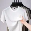 Nueva Camiseta de Verano Transpirable de Manga Corta para Hombre, Delgada y de Alta Gama, Seda de Hielo, Secado Rápido, Cuello Redondo, Sensación de Hielo, Camiseta Base, Top de Moda