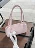 Bolso de axila con lazo de alta moda estilo coreano para mujer 2026 Nuevo casual versátil bolso de hombro tipo almohada rosa bolso cuadrado pequeño