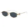 Gafas de metal poligonales únicas de moda de lujo ligero para mujer, estilo europeo y americano, puras y deseables, de alta gama, con patillas adornadas con diamantes, casuales y versátiles