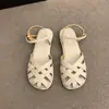 Sandálias Rasteiras Fechadas para Mulheres, Novo Estilo de Verão 2026, Retrô, Adequadas para Usar com Saias, Sapatos Gaiola de Porco Estilo Mori, Sandálias Romanas