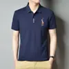 (Se admite la entrega en una sola pieza) Camiseta de manga corta para hombre de verano bordada talla grande polo shirt moderna de negocios Comercio exterior Al por mayor
