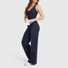 Nuevo Conjunto de Dos Piezas para Fitness, Yoga y Pilates 2025, Estilo Transfronterizo, Top Deportivo tipo halter con escote en V y Pantalones de Pierna Recta