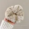 Goma para el pelo floral marrón, elegante y a la moda, con diseño de cuadros para mujer, nuevo estilo 2026, accesorio para el pelo de tela de alta calidad