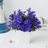 Venta caliente transfronteriza planta de simulación planta falsa planta verde decoración interior y exterior plástico bonsái 19 mallas hierba rosa pequeña planta en maceta