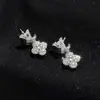 Brincos de Trevo de Quatro Folhas Moda Europeia e Americana Tamanho Grande Sorte Exquisite Nicho Novo Estilo Brincos de Letra Inglesa High-End para Mulheres