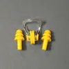 Tapones para los oídos con clip nasal en bolsa, de silicona suave, de tres capas, impermeables, para adultos y niños, equipo de natación universal, venta al por mayor