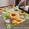 Alfombrilla de suelo de tierra de diatomeas para el hogar, Felpudo antideslizante para puerta de baño, Diseño de flor de hilo absorbente de agua en estilo chino nuevo