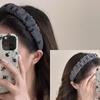 Diadema Clásica Vintage con Lazo Plisado de Ala Ancha para Mujer Moda Diadema Lavar Cara Prensa Estilo Extranjero Moda Sello de Cabello Accesorios para el Cabello