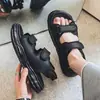 Sandalias Casuales de Punta Abierta Simples Unmun para Hombre, Zapatos de Playa al Aire Libre de Verano, Marca de Nicho de Moda, Cinta Mágica de Suela Gruesa Disoluble