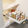 Estante de Almacenamiento Interior para Gabinete de Cocina Estante Inferior para Fregadero Estante de Almacenamiento para Utensilios de Cocina Vajilla Tazón Taza Acero Inoxidable Cesta Deslizante Estante de Almacenamiento para Condimentos