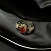 Anillo vintage de piedra Fanta con baño de oro de estilo industrial pesado francés, ágata negra, color antiguo.