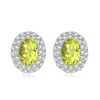 Pendientes de Plata de Ley S925 para Mujer, Pendientes de Piedra de Cristal Natural con Diamantes Completos, Incrustaciones Personalizadas Estilo Europeo y Americano de Alta Gama, Populares en Xiaohongshu
